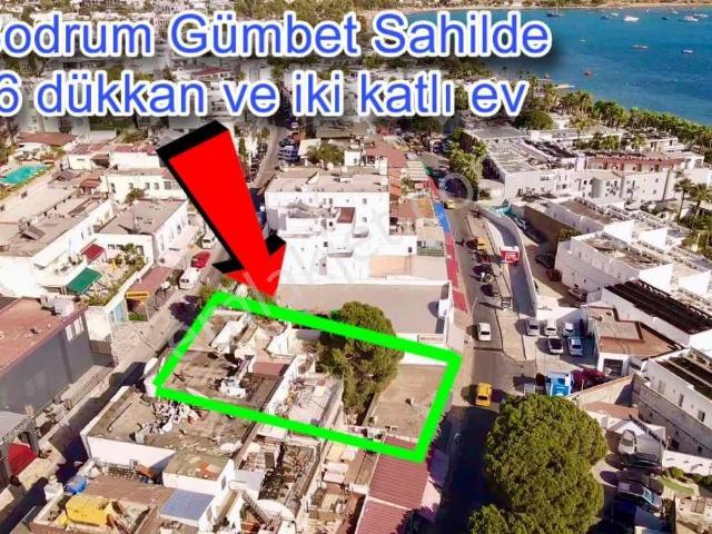 Bodrum Gümbet Sahilde 458 Mt Kare Arsa İçinde 6 Dükkan Ve Villa