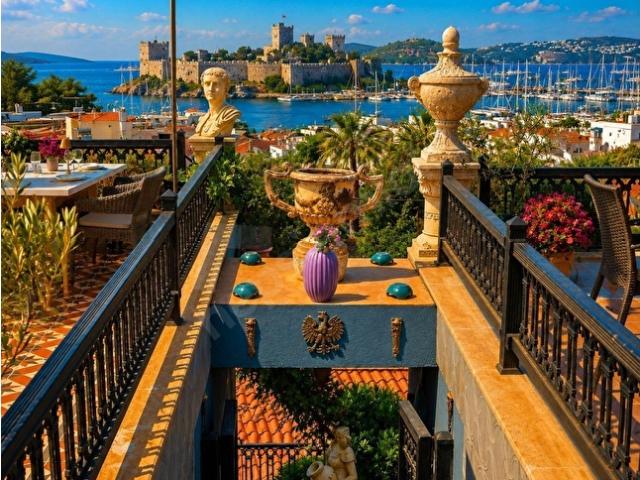 Bodrum Merkez Deniz MARİNA Kale Manzaralı Teraslı Butik Otel