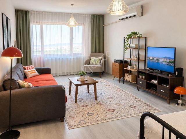 Bornova Ergene’de Eşyalı, Kapalı Mutfaklı, Balkonlu Kiralık 1+1 Daire