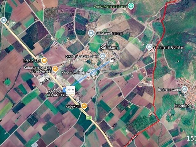 BORSEM'DEN DİKİLİ KABAKUM'DA SATILIK 880 M İMARLI ARSA