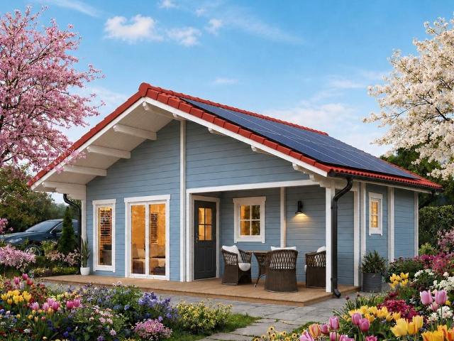 Blockbohlenhaus sehr gut gedämmt mit Grundstück