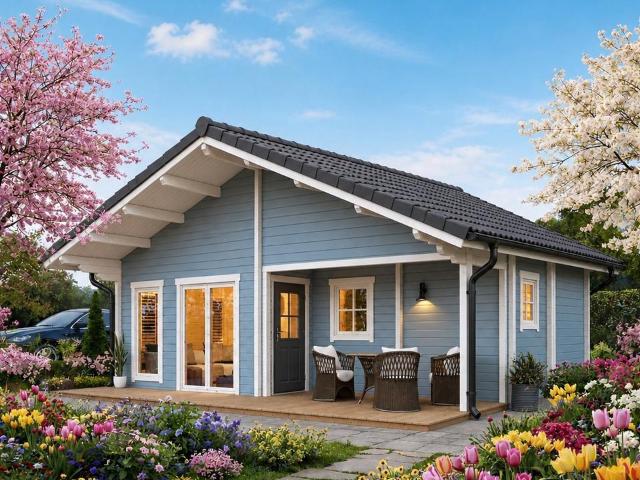 Blockbohlenhaus sehr gut gedämmt mit Grundstück