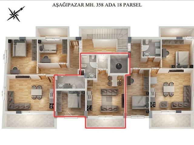 BLC GAYRİMENKUL'DEN AŞAĞIPAZAR MAH. MERKEZDE SIFIR 1+1 DAİRE