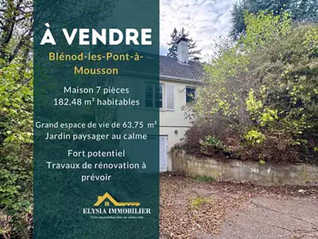 Blénod lès Pont à Mousson 54700 Achat / Vente maison 7 pièces t7 jardin