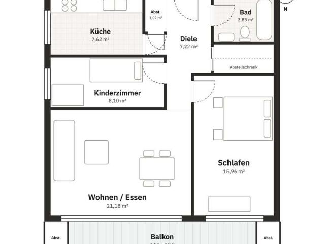 Blick über Göttingen: 3 Zimmer Wohnung im Maschmühlenweg