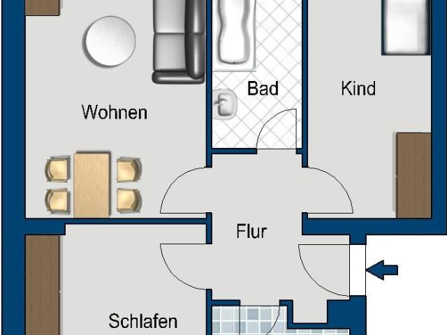 Blick ins Grüne, ruhig gelegene 2 Zimmerwohnung sucht neue Bewohner!