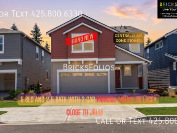 Brand New 5 Bedroom Home Near JBLM | Central A/C | Smart Home | Limited Time Rent Special