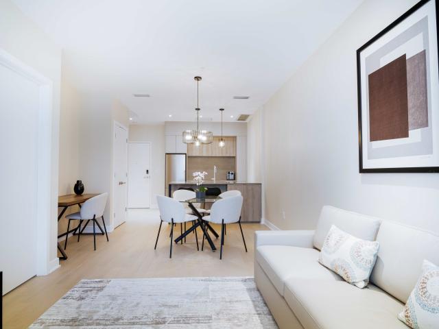 Brand New Brossard Furnished Condo for Rent – Elegant 1 Bed, 1 Bath with Patio and High Ceilings