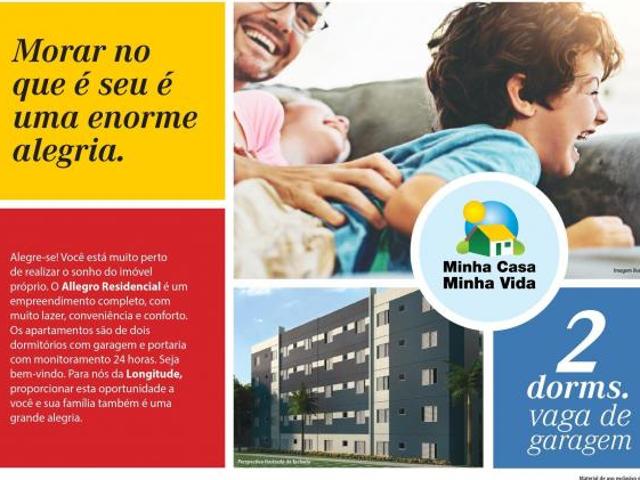 Breve Lançamento Allegro Residencial, Apartamentos de 39,21m2 a 50m2, 2 Dormitórios, 1 Vaga, Cozinha