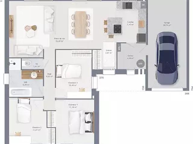 Brebières 62117 Programme neuf maison neuf à vendre 5 pièces