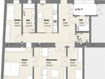 Breitenfelder Gasse! Generalsanierter 4 Zimmer Erstbezug im Stilaltbau im 1. Liftstock!