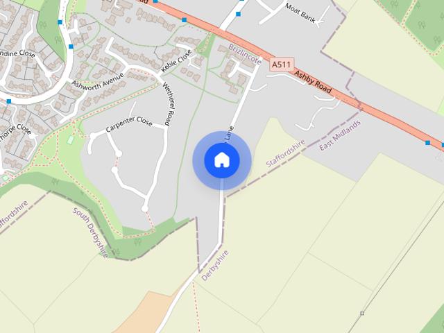 Brizlincote Lane, Staffordshire, Burton upon Trent, DE15
