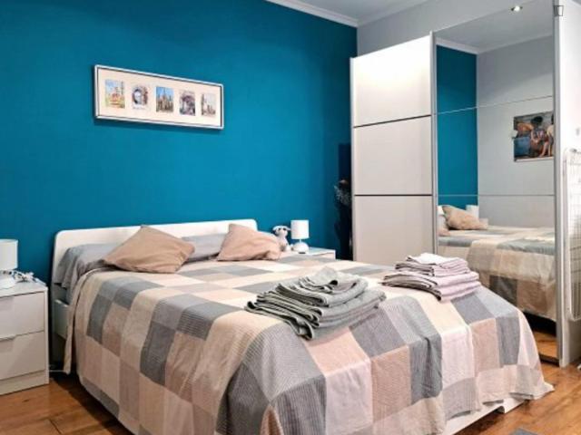 Bright and quiet 10 sqm bedroom with a double bed and big wardrobe