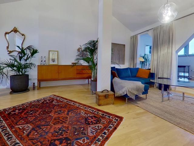 Bright, open plan, 2.5 room penthouse with private terrace and modern kitchen