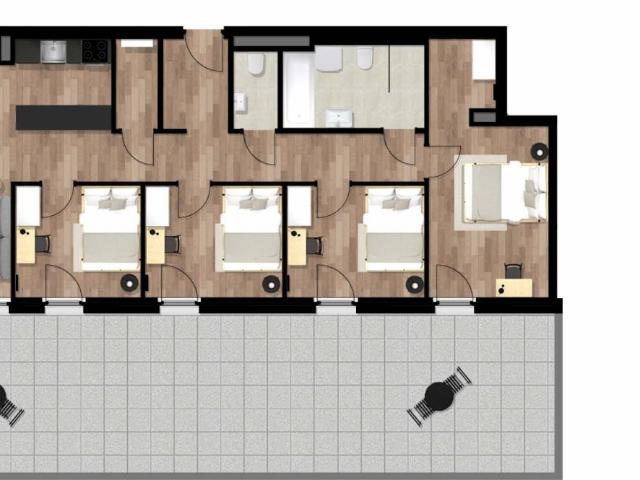 Bright single bedroom on the west side of the Mur