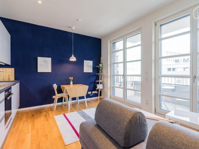 Bright studio apartment in Schöneberg with large East facing balcony, Berlin Amsterdam Apartments for Rent