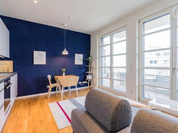 Bright studio apartment in Schöneberg with large East facing balcony, Berlin Amsterdam Apartments for Rent