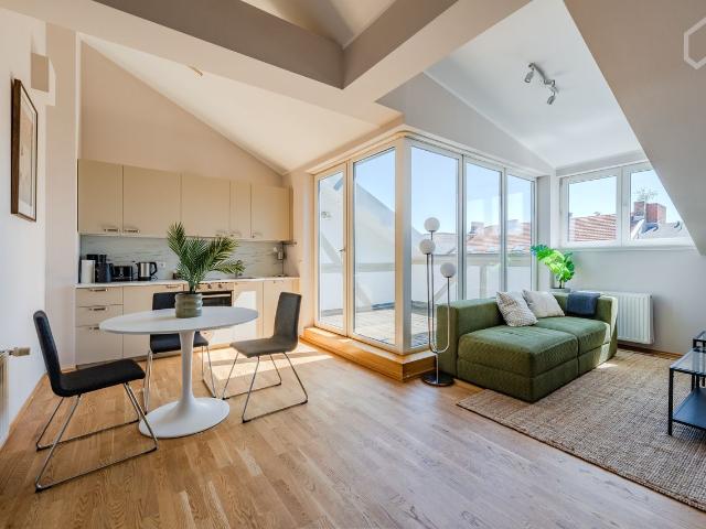 Bright Top Floor Apartment with Spacious Terrace in Popular Wrangelkiez Neighbourhood, Berlin Amsterdam Apartments for Rent