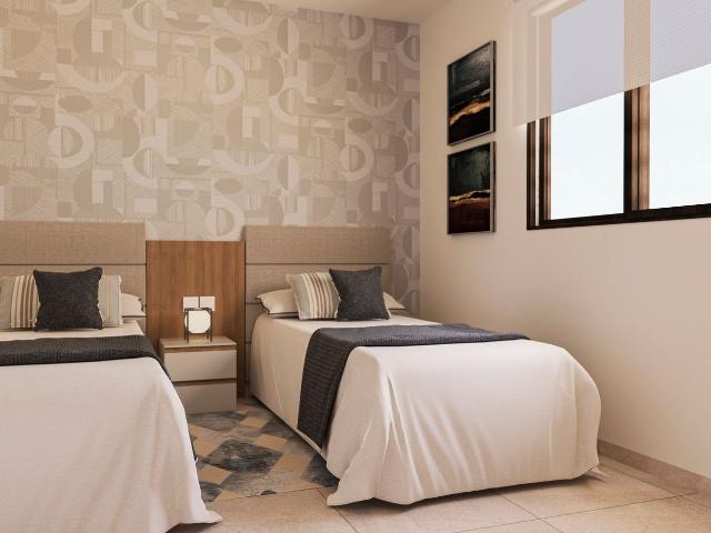 Bungaló bellamente diseñado con solárium privado en primera. 99m² San Juan de los Terreros