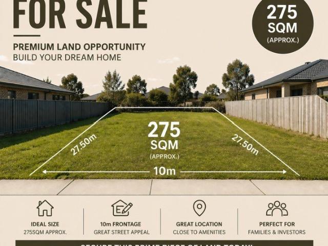 Build Your Dream Home on a Perfectly Positioned 275sqm Block