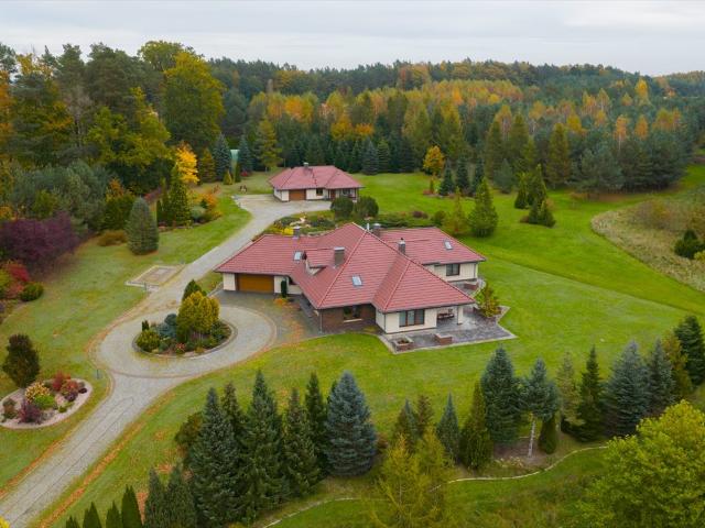 Rezydencja w Bydlinie 609 m2, działka 1,72 ha, las, garaż
