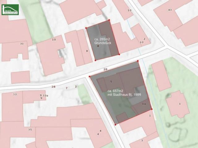 Ca. 265m2 Baugrund + geniales neuwertiges Stadthaus gleich gegenüber