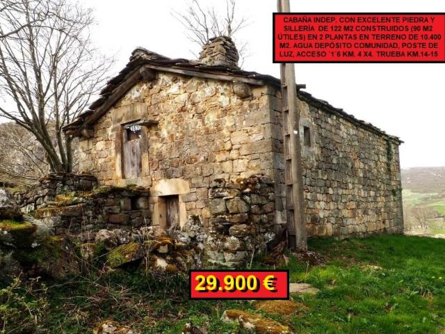 Cabaña Ind. buena piedra 122 m2+Terreno 10.400 m2, Trueba Km.15