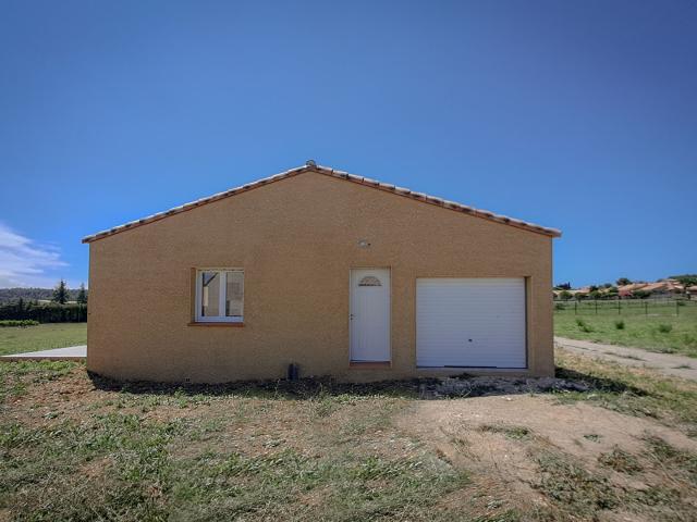 CARCASSONNE – VILLENEUVE MINERVOIS Villa neuve T4 102m² 89m² Hab. avec garage et jardin