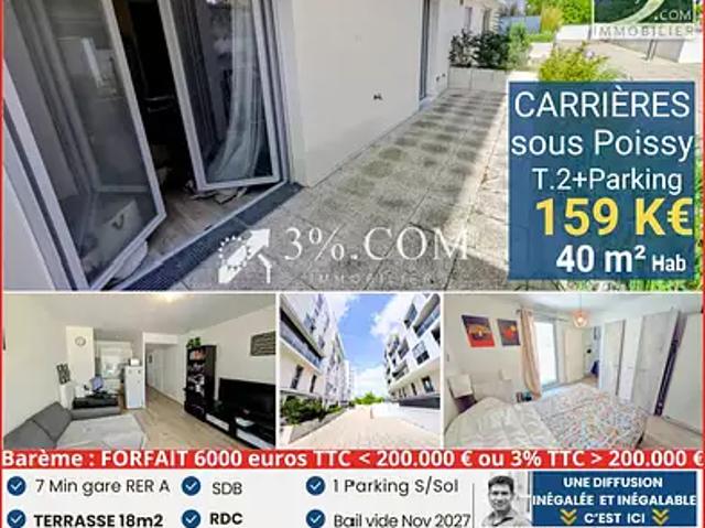 Carrières sous Poissy 78955 Achat / Vente appartement 2 pièces t2