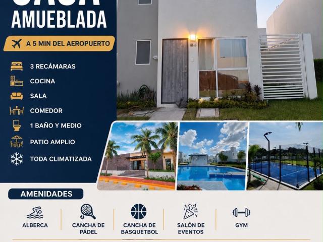 Casa nueva y amueblada en RENTA en Puerta Paraíso $11,500