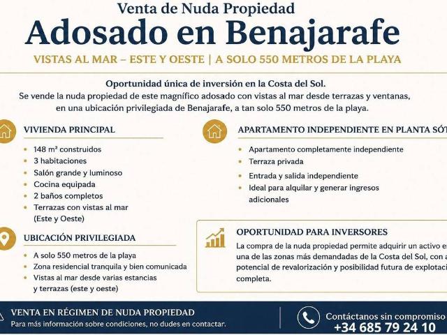 Casa adosada en Venta en Benajarafe