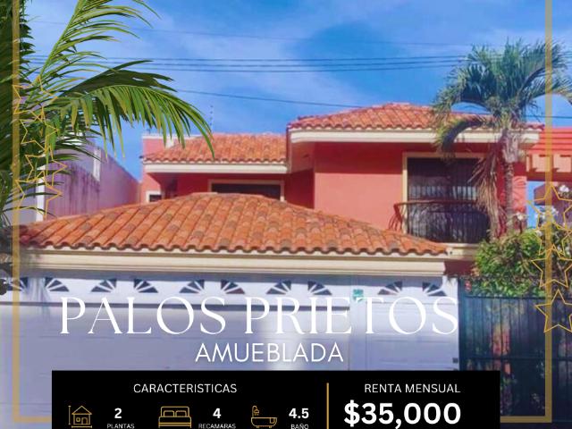 CASA AMUEBLADA CERCA DE LA PLAYA EN FRACC PALOS PRIETOS