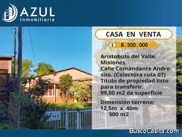 CASA COLECTORA RUTA 07 Aristobulo del Valle