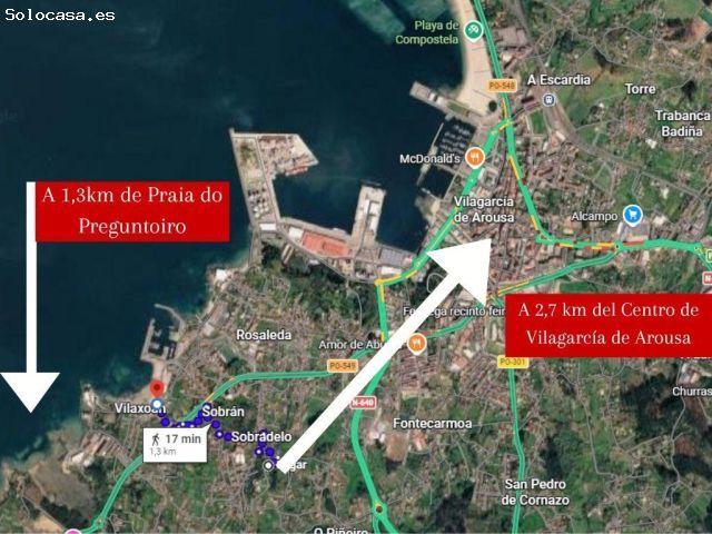 Casa con vistas al mar y terreno de 824m2 | A 2,3 km de Vilagarcía Para reformar