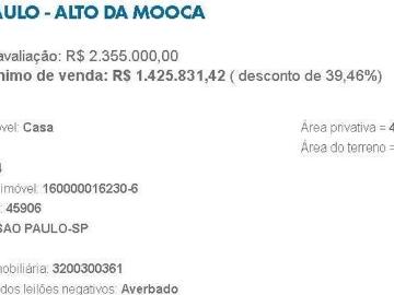 Leilão no Alto da Mooca, Casa 358m², 3 Quartos, 4 vagas, 54% de desconto. Financia