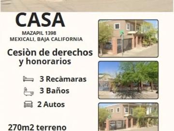CASA EN MAZAPIL MEXICALI BCN BALBUENA