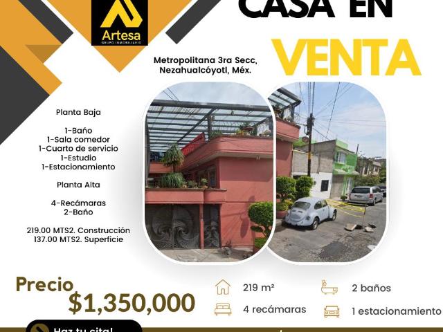 Casa en Metropolitana 3ra seccion, Nezahualcoyotl
