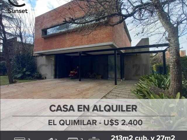 Casa en alquiler en el quimilar 3 dormitorios