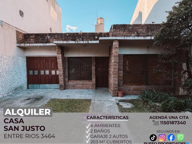 Casa en alquiler San Justo 4 ambientes