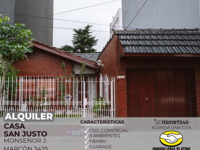 Casa en alquiler San Justo 3 ambientes