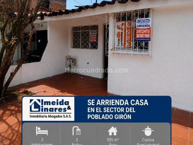 Casa en Arriendo, poblado, Giron