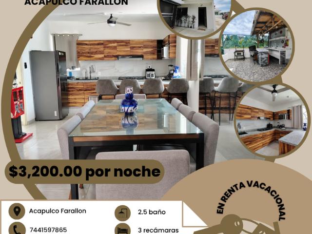 Casa en condominio en renta Farallon, Acapulco, Guerrero, México