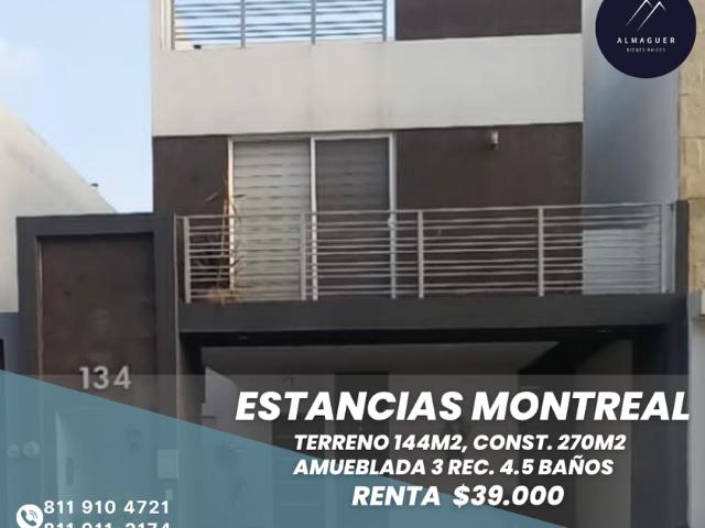 Casa en fraccionamiento en renta Estancias Montreal, Calle República Mexicana, Estancias Montreal, General Escobedo, Nuevo León, México
