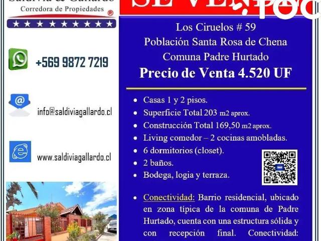Casa en Padre Hurtado