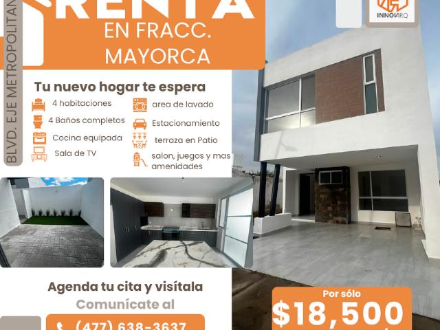 Casa en renta Mayorca Residencial, Mayorca Residencial, León, Gto México