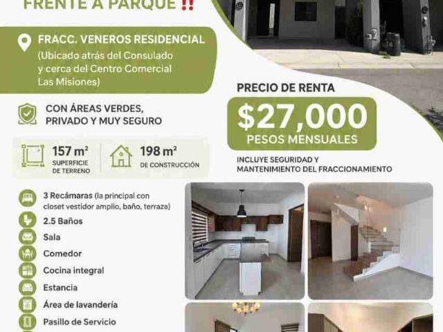 Casa en renta Centro Comercial Las Misiones, Juárez, Chihuahua, México