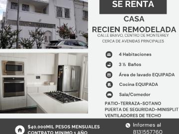 CASA EN RENTA, CENTRO DE MONTERREY DV UH8UW