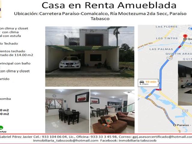Casa en renta en Moctezuma 2da. Sección, Paraíso, Tabasco