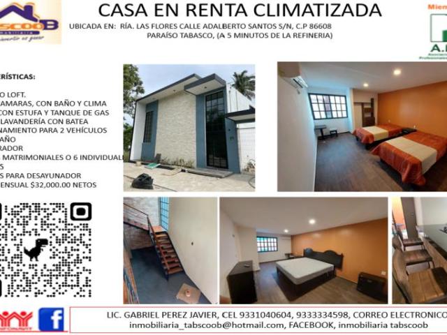 Casa en renta en Adalberto Santos, Paraíso, Tabasco