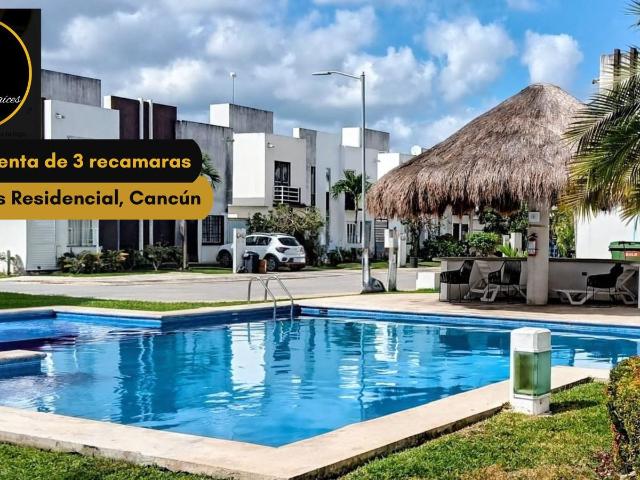 Casa en renta en Canc?n 3 rec?maras con alberca y mantenimiento incluido